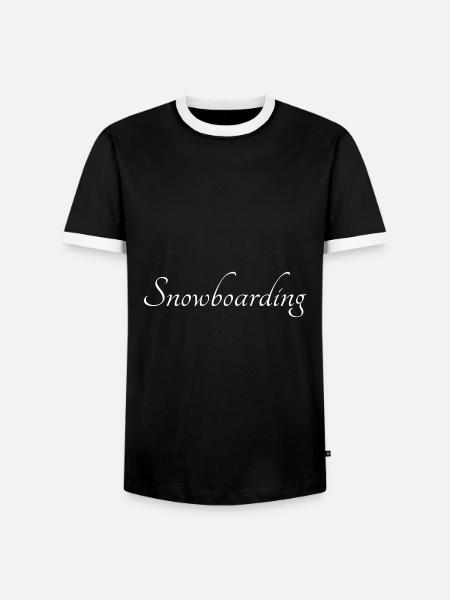 snowboarding - Männer Kontrast-T-Shirt - Schwarz/Weiß