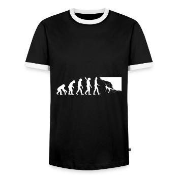 Evolution Graphic Climbing Climber Bouldering Boul - Männer Kontrast-T-Shirt - Schwarz/Weiß - Vorne - AI Model Female 172 light (172cm) & AI Model Male 178 light (178cm)