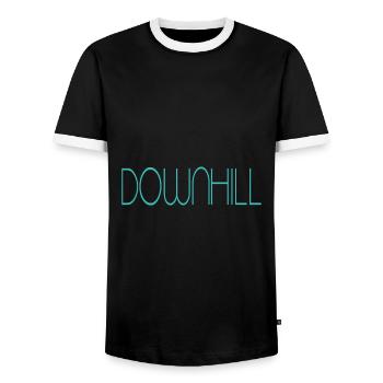 downhill - Männer Kontrast-T-Shirt - Schwarz/Weiß - Vorne - AI Model Female 172 light (172cm) & AI Model Male 178 light (178cm)