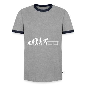 Ping-pong Evolution Ping-pong ping-pong - T-shirt contrasté Homme - gris/marine  - Devant - AI Model Female 172 light (172cm) & AI Model Male 178 light (178cm)