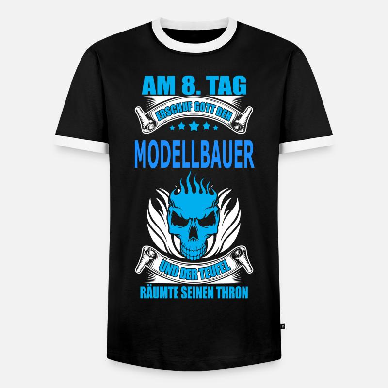 MODELLBAUER - Männer Kontrast-T-Shirt - Schwarz/Weiß