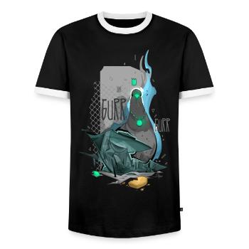 Pigeon - T-shirt contrasté Homme - noir/blanc - Devant - AI Model Female 172 light (172cm) & AI Model Male 178 light (178cm)