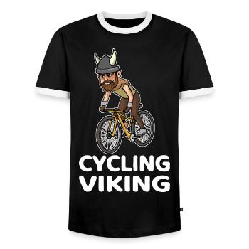 Road Bike Bicycle Road Cyclist Cycling Cyclist - Men's Ringer Shirt - black/white - Front - AI Model Female 172 light (172cm) & AI Model Male 178 light (178cm)