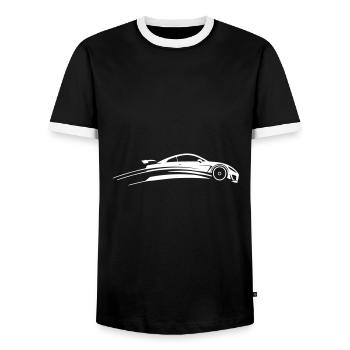 Car Tuning Sports Car Icon - Men's Ringer Shirt - black/white - Front - AI Model Female 172 light (172cm) & AI Model Male 178 light (178cm)
