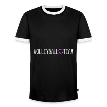 Équipe de volley-ball - T-shirt contrasté Homme - noir/blanc - Devant - AI Model Female 172 light (172cm) & AI Model Male 178 light (178cm)
