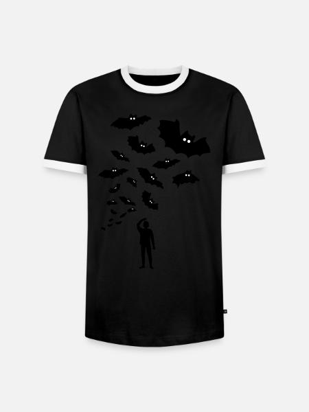 bats, fledermäuse mensch - Männer Kontrast-T-Shirt - Schwarz/Weiß