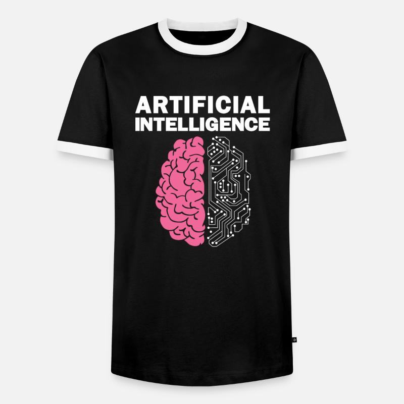 KI Künstliche Intelligenz - Männer Kontrast-T-Shirt - Schwarz/Weiß