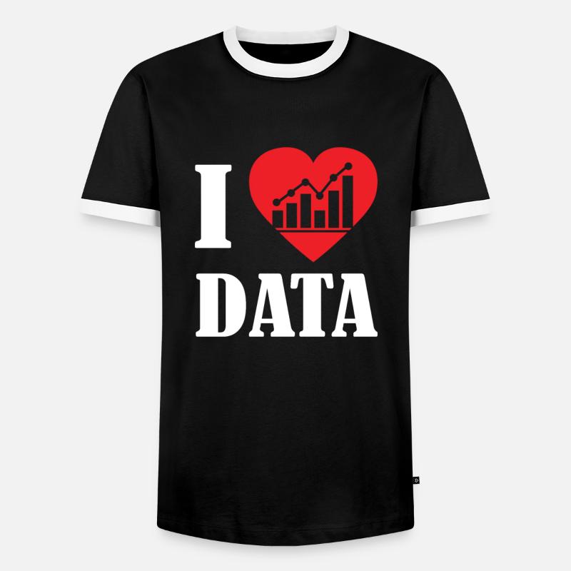 Love Data Scientists Statistics - Men's Ringer Shirt - black/white