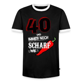 Tshirt hommes cadeau d'anniversaire 40ème 40 ans - T-shirt contrasté Homme - noir/blanc - Devant - AI Model Female 172 light (172cm) & AI Model Male 178 light (178cm)