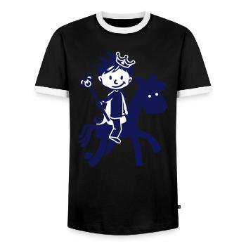 Kleiner Prinz - Little Prince - T-shirt contrasté Homme - noir/blanc - Devant - AI Model Female 172 light (172cm) & AI Model Male 178 light (178cm)