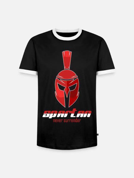 Sparta - never surrender - Männer Kontrast-T-Shirt - Schwarz/Weiß