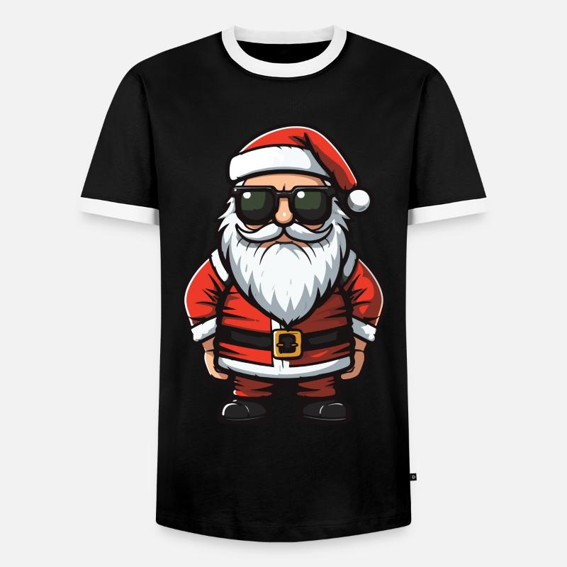 Weihnachtsmann Comic Santa - Männer Kontrast-T-Shirt - Schwarz/Weiß