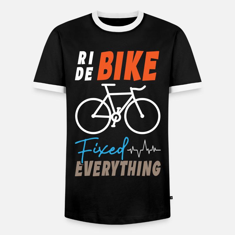 Ride Bike Fixed Everything - Men's Ringer Shirt - black/white