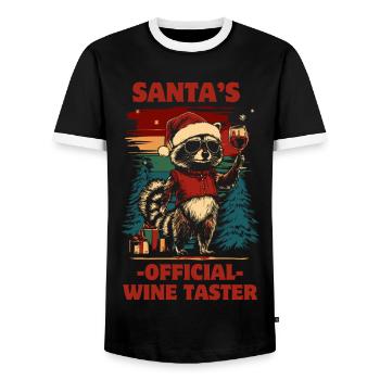 Vin de Noël Drôle de dicton laveur - T-shirt contrasté Homme - noir/blanc - Devant - AI Model Female 172 light (172cm) & AI Model Male 178 light (178cm)