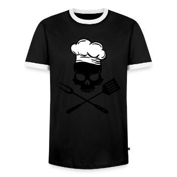 Grill Skull - T-shirt contrasté Homme - noir/blanc - Devant - AI Model Female 172 light (172cm) & AI Model Male 178 light (178cm)