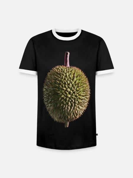 Durian Frucht - Männer Kontrast-T-Shirt - Schwarz/Weiß