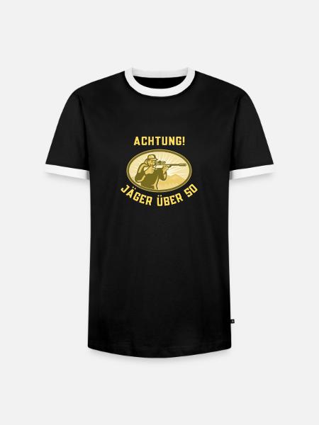 Jäger ü50 Jagdgewehr - Männer Kontrast-T-Shirt - Schwarz/Weiß