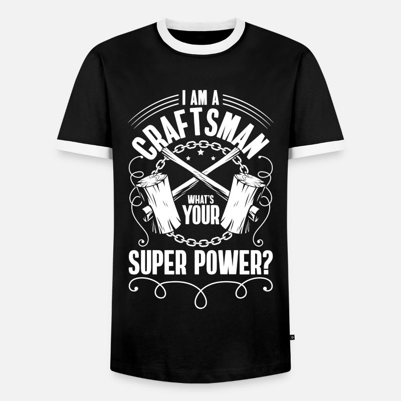 Craftsman Profession Bricklayer Screwdriver - Men's Ringer Shirt - black/white