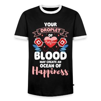 Blutspende Leben Krankenhaus - Männer Kontrast-T-Shirt - Schwarz/Weiß - Vorne - AI Model Female 172 light (172cm) & AI Model Male 178 light (178cm)