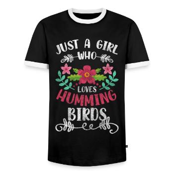 Bird Animals Love Spring - Men's Ringer Shirt - black/white - Front - AI Model Female 172 light (172cm) & AI Model Male 178 light (178cm)