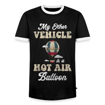 Aventure aérostier - T-shirt contrasté Homme - noir/blanc - Devant - AI Model Female 172 light (172cm) & AI Model Male 178 light (178cm)
