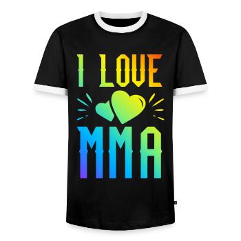 Ich liebe Mma - Männer Kontrast-T-Shirt - Schwarz/Weiß - Vorne - AI Model Female 172 light (172cm) & AI Model Male 178 light (178cm)