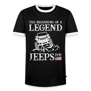 Jeeps Légende - T-shirt contrasté Homme - noir/blanc - Devant - AI Model Female 172 light (172cm) & AI Model Male 178 light (178cm)