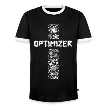 OPTIMIZER D58 4 - Men's Ringer Shirt - black/white - Front - AI Model Female 172 light (172cm) & AI Model Male 178 light (178cm)