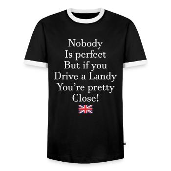 Conduisez un Landy - T-shirt contrasté Homme - noir/blanc - Devant - AI Model Female 172 light (172cm) & AI Model Male 178 light (178cm)