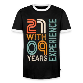 30e anniversaire cadeau 30 ans - T-shirt contrasté Homme - noir/blanc - Devant - AI Model Female 172 light (172cm) & AI Model Male 178 light (178cm)
