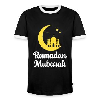 Ramadan Mourbarak - T-shirt contrasté Homme - noir/blanc - Devant - AI Model Female 172 light (172cm) & AI Model Male 178 light (178cm)