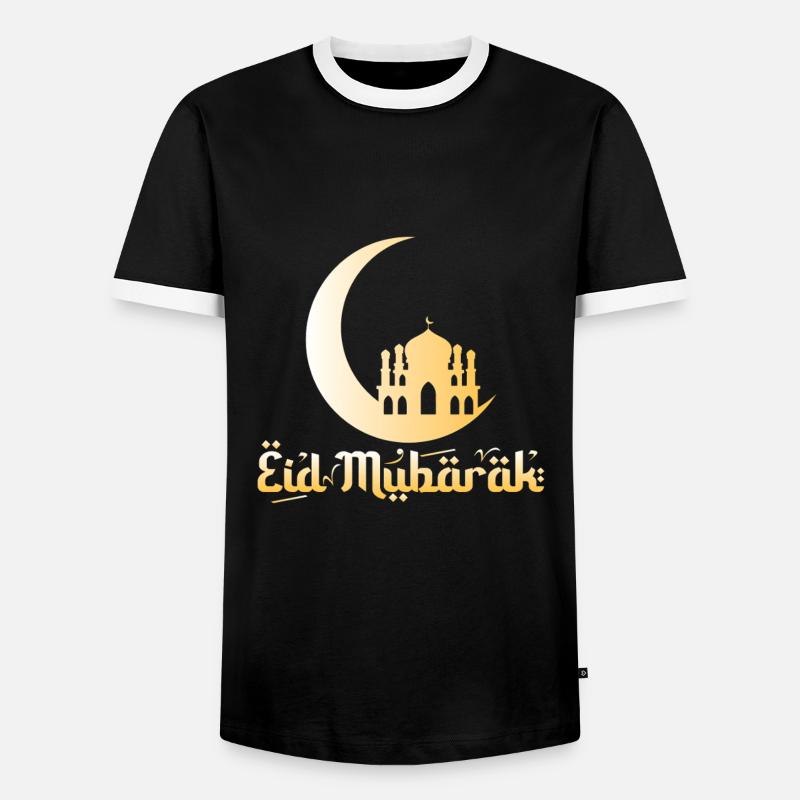 Eid Mubarak - Men's Ringer Shirt - black/white