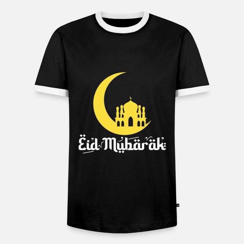 Eid Mubarak - Men's Ringer Shirt - black/white
