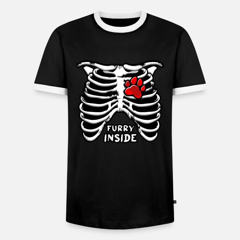 Furry inside - Men's Ringer Shirt - black/white