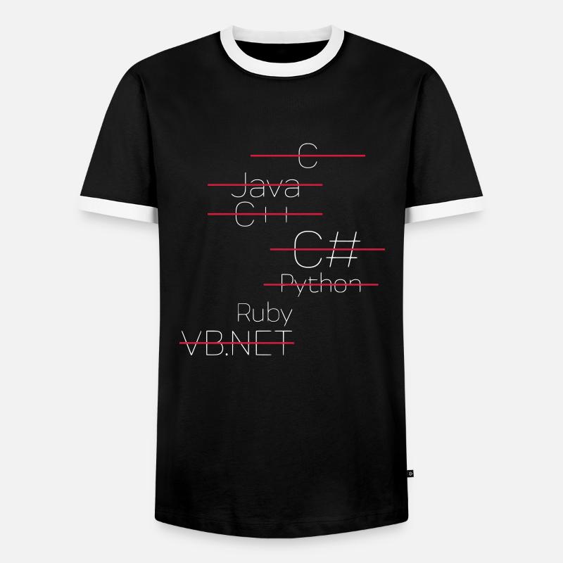 RUBY / RUBY ON RAILS - Men's Ringer Shirt - black/white