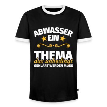 Abwasser Kläranlage Abwassertechniker Spruch - Männer Kontrast-T-Shirt - Schwarz/Weiß - Vorne - AI Model Female 172 light (172cm) & AI Model Male 178 light (178cm)