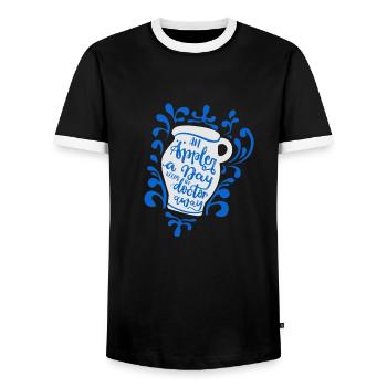 Äppler Bembel Apfelwein Spruch hessisch Geschenk - Männer Kontrast-T-Shirt - Schwarz/Weiß - Vorne - AI Model Female 172 light (172cm) & AI Model Male 178 light (178cm)
