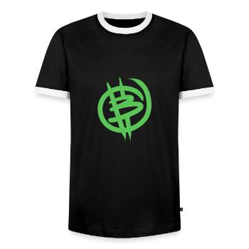 Bitcoin Cash - Männer Kontrast-T-Shirt - Schwarz/Weiß - Vorne - AI Model Female 172 light (172cm) & AI Model Male 178 light (178cm)