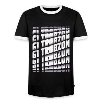 61 Trabzon - Men's Ringer Shirt - black/white - Front - AI Model Female 172 light (172cm) & AI Model Male 178 light (178cm)