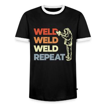 Amant de la sueur - T-shirt contrasté Homme - noir/blanc - Devant - AI Model Female 172 light (172cm) & AI Model Male 178 light (178cm)