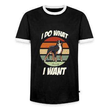 cool Bernese Mountain Dog Tshirt for dog owner - Men's Ringer Shirt - black/white - Front - AI Model Female 172 light (172cm) & AI Model Male 178 light (178cm)