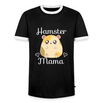 Hamster Mama - Männer Kontrast-T-Shirt - Schwarz/Weiß - Vorne - AI Model Female 172 light (172cm) & AI Model Male 178 light (178cm)