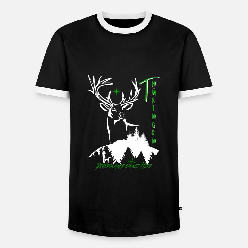 Thuringia-Germany's green heart - Men's Ringer Shirt - black/white