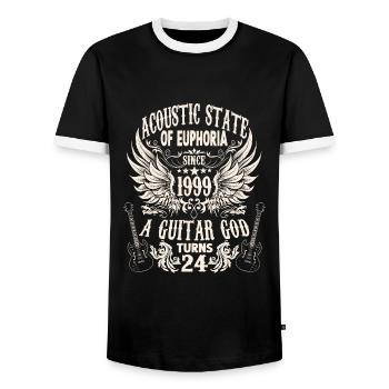 guitar fan musician guitarists birthday 1999 - Männer Kontrast-T-Shirt - Schwarz/Weiß - Vorne - AI Model Female 172 light (172cm) & AI Model Male 178 light (178cm)