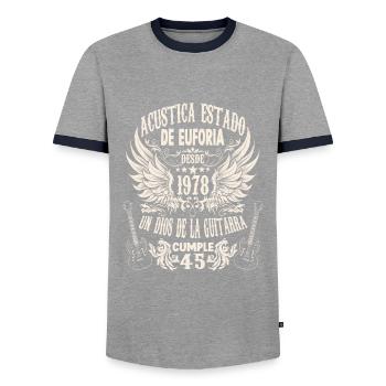 guitar fan musician guitarists birthday 1978 - Männer Kontrast-T-Shirt - Grau/Navy  - Vorne - AI Model Female 172 light (172cm) & AI Model Male 178 light (178cm)