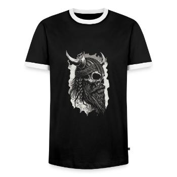 Wikinger Krieger Walhalla Nordischer Krieger - Männer Kontrast-T-Shirt - Schwarz/Weiß - Vorne - AI Model Female 172 light (172cm) & AI Model Male 178 light (178cm)