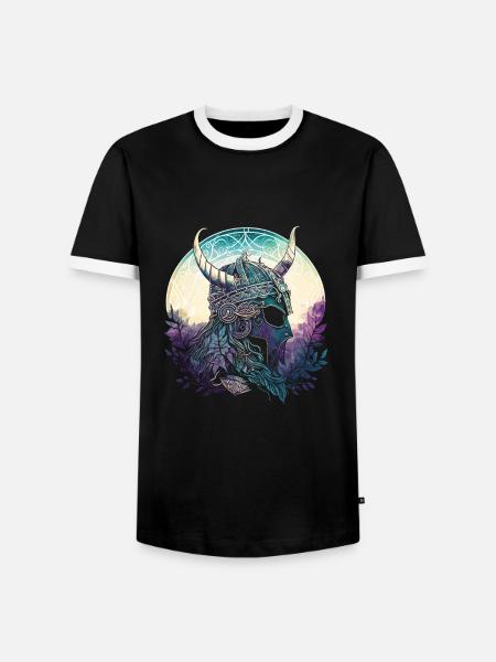 Wikingerhelm Runen Wikingerkrieger Nordische - Männer Kontrast-T-Shirt - Schwarz/Weiß
