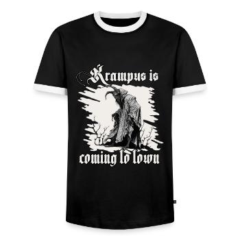 Krampus T-Shirt für die gruseligste Zeit des - Männer Kontrast-T-Shirt - Schwarz/Weiß - Vorne - AI Model Female 172 light (172cm) & AI Model Male 178 light (178cm)