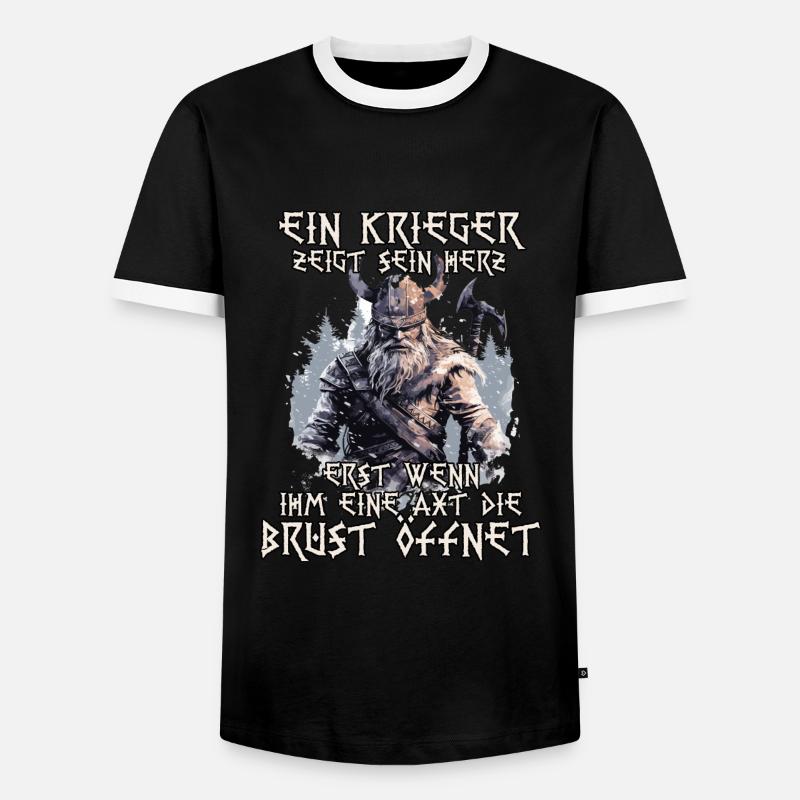 Berserker Wilde Kampfeslust Wikinger Blutrausch - Männer Kontrast-T-Shirt - Schwarz/Weiß