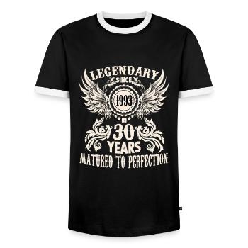 Birthday shirt for 30 year old legend honorary day - Männer Kontrast-T-Shirt - Schwarz/Weiß - Vorne - AI Model Female 172 light (172cm) & AI Model Male 178 light (178cm)
